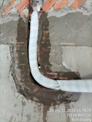 Thi công ống đồng máy lạnh âm tường